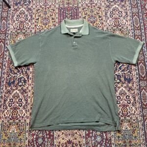 Original Island Sport Men's Green Striped Short Sleeve Polo Shirt Size M